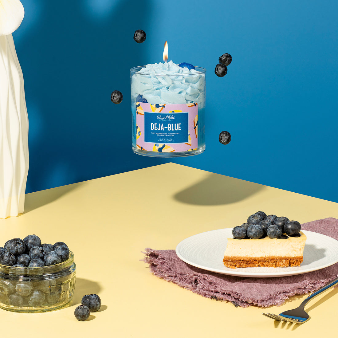 Blueberry Candle- Blueberry Cobbler candle- Blueberry Cheesecake candles-  dessert candles- gift candle- food candle- blue candle