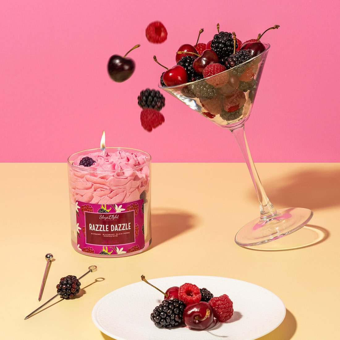 Raspberry and Blackberry Candle - Single Wick